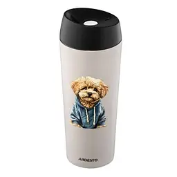 Термокружка Ardesto Coffee Time Maltipoo 450мл, нержавіюча сталь, бежевий (AR2645MP) - мініатюра 3