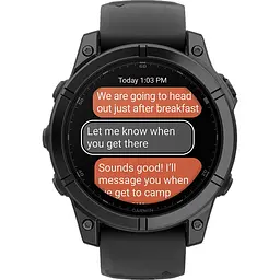 Смарт-годинник Garmin Fenix E 47mm AMOLED Slate Gray Steel with Black Silicone Band (010-03025-03/01) [116556] - мініатюра 5