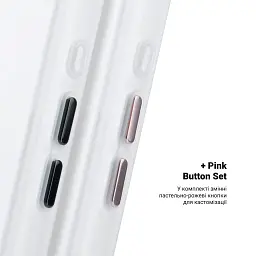 Чохол ArmorStandart Unit MagCase для Apple iPhone 17 Matte Clear Silver + Pink Button Set - мініатюра 5