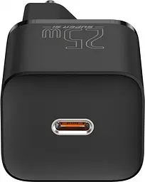 Мережевий зарядний пристрій Baseus Super Si Quick Charger with Mini Cable Type-C to Type-C 3A 25W EU Sets Чорний - мініатюра 2
