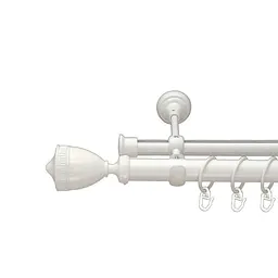 Карниз Orvit Афіна металевий дворядний опозитний гладка \ профільна труба кільце металеве Арктіс 25\19 мм 240 см (00-00010693)