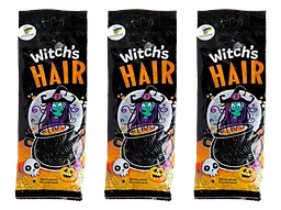 Жувальні цукерки Halloween Witch's Hair зі смаком чорної смородини 160 г - мініатюра 3