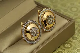 Сережки Xuping Jewelry Чикаго з родієм 2,1 см золотисті - мініатюра 3