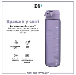 Пляшка для води ION8 1000 мл (ЕКО пляшка) BPA Free Light Purple (I8RF1000PERI) - мініатюра 7