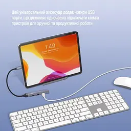 Концентратор ColorWay USB-C 4-in-1 USB-C2.0х3/USB3.0 (CW-HUB07) - мініатюра 8