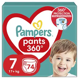 Підгузки-трусики Pampers Pants одноразові 7 (17+ кг) 74 шт.