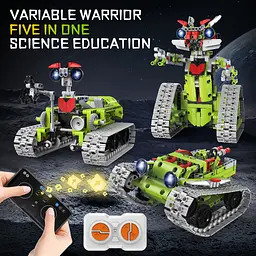 Конструктор робот програмований STEM-робот 5 в 1 Robots  Variable Warrior з пультом і додатком робот-трансформер для дітей на радіокеруванні, 705 деталі - мініатюра 3