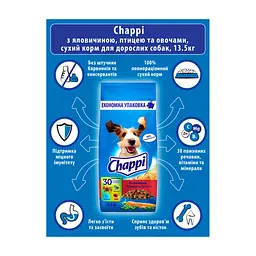 Сухой корм для собак Chappi с говядиной, птицей и овощами 13.5 кг (5998749128329) - миниатюра 5