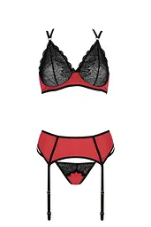 Комплект білизни Casmir Magnolia S/M (червоний з чорним) - мініатюра 6