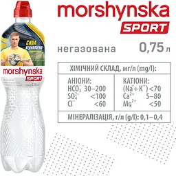 Упаковка мінеральної води Моршинська Спорт негазована 9 л (0.75 л x 12 шт.) - мініатюра 5