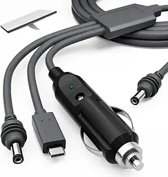 Автомобільний кабель живлення для Starlink Mini комплект 3в1 DC Type-C та прикурювач 3м (19227)