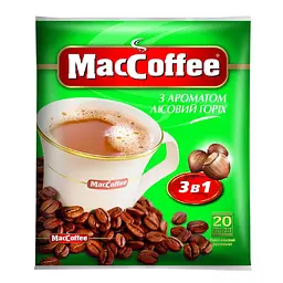 Напій кавовий MacCoffee 3в1 з ароматом Лісовий горіх 20*18 г