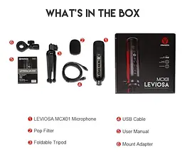Конденсаторний мікрофон для подкастів, потокової передачі FANTECH LEVIOSA MCX-01, кардіоїдний дизайн з поп-фільтром та ехо-контролем - мініатюра 7