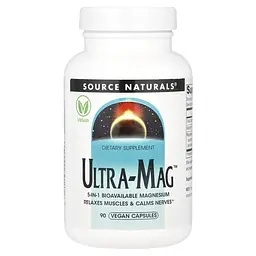 Комплекс магнию Source Naturals Ultra-Mag, 90 вегакапсул з п'яти форм