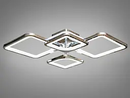 Стельовий світильник LED Diasha 8060/2+2HR, 100W, 3200K-6500K, хром, акрил, сучасний стиль з пультом, димером, підсвічуванням - мініатюра 3