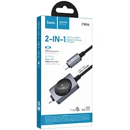 Дата кабель Hoco CW66 2in1 Type-C to iWatch/Type-C PD100W (1.2m) Black - мініатюра 5