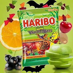 Жувальні цукерки у формі кажанів Haribo Sour Bats Gummy Candy 113г - мініатюра 3