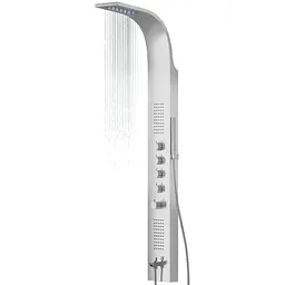 Душова панель Corsan Samsara inox LED з виливом та термостатом S003TSLLEDW, Нержавіюча сталь