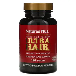 Комплекс для волосся з уповільненим вивільненням, Ultra Hair, для чоловіків та жінок, 120 Nature's Plus vit0001831
