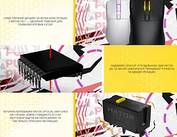 Ігрова миша HATOR HTM-611 Pulsar3 USB ESports Gaming 12000dpi 35G White - мініатюра 7