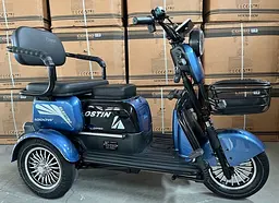 Електричний Трицикл Corso Ostin (1000W, 72V, 23Ah) + 1 Ящик Акумулятор, Гідравличні гальма Електробайк Скутер Червоний - мініатюра 6