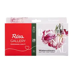 Набір акварельних фарб Botanical, 28х2,5 мл, кювета, метал. пенал Індіго, ROSA Gallery (4823098518020) - мініатюра 3