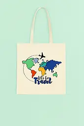 Набір, екосумка-розмальовка, „Lets go Travel“, бавовна 220 г/м2, 38х42см, ROSA Talent [CD] - мініатюра 2