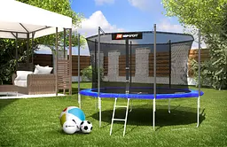 Батут Hop-Sport 12ft (366см) синій із внутрішньою сіткою - мініатюра 15