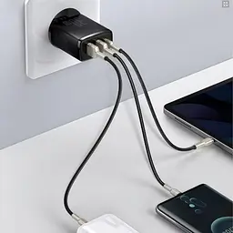 МЗП Baseus Compact Quick Charger 30W QC+PD (2USB-A/1C) (CCXJ-E) Чорний - мініатюра 4
