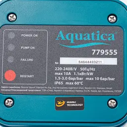 Контролер тиску електронний 1.1кВт Ø1" AQUATICA (779555) - мініатюра 7