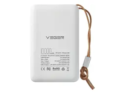 Зовнішній акумулятор (Power Bank) VEGER VG-VP1151|W1151 10000 mAh - мініатюра 3