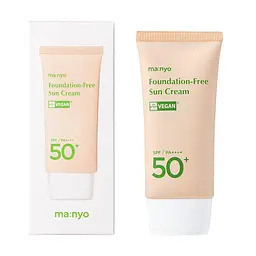 Сонцезахисний крем з тонувальним ефектом обличчя Foundation Free Sun Cream SPF/PA++++ 50+ Manyo 50 мл - мініатюра 2
