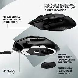 Миша Logitech G502 X Lightspeed Wireless Black б/в - мініатюра 6