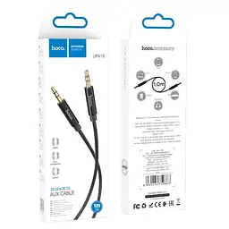 Кабель Hoco AUX UPA19 Pisces Cable 3.5" to Cable 3.5" 2m Black - мініатюра 2