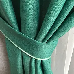 Штори з легкого льону бірюзового кольору на тасьмі 2шт. 150х270 ALBO pbe0052568 - мініатюра 9