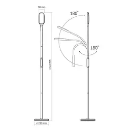LED торшер Videx TF07W 14W 3000-5500K білий (VL-TF07W) - мініатюра 6