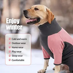 Флісовий комбінезон для собак Wan Talk Dog Clothes Cold Proof, Pink Grey, S - мініатюра 5