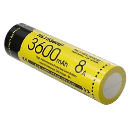 Акумулятор Li-Ion 18650 Nitecore NL1836HP 3.6V 8A 3600mAh захищений (Жовтий) - мініатюра 2