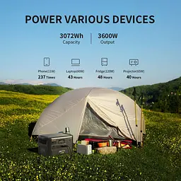 Портативна зарядна станція Pecron F3000LFP LiFePO4, 3072 Вт/ч 3600 Вт (F3000LFP) - мініатюра 4