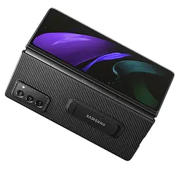 Чохол оригінальний з підставкою Aramid Standing Cover EF-XF916SBEFRU Samsung Galaxy Z Fold2 Black - мініатюра 4