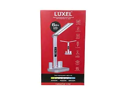 Cвітильник настiльний LUXEL 6W (білий) акумулятор, USB, лед екран, органайзер (TL-16W)