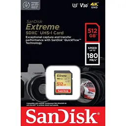 Карта пам'яті SanDisk SDXC Extreme 512GB UHS-I U3 V30 Class 10 (SDSDXVV-512G-GNCIN) [136570] - мініатюра 3