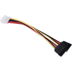 Кабель живлення TCOM Sata 4P 2 x Sata перехідник адаптер із молексу 0.2 м