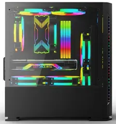 Корпус 2E Gaming CALLEO Black без БЖ Mini Tower для Micro ATX / Mini ITX 2xUSB 2.0 1xUSB 3.0 4x120 ARGB Fan бічна панель із загартованого скла (2E-GB700) - мініатюра 5
