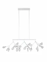 Люстра LED Levistella 918LP264-27 WH+CL, 27 плафонов, G4, білий метал + скло, сучасний стиль для дому