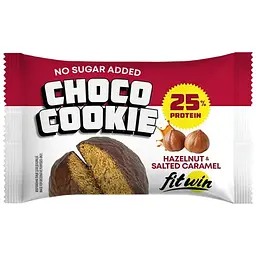 Протеїнове печиво FitWin Choco Cookie 25% Hazelnut Salted Caramel 10x40 г