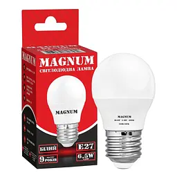 Лампочка MAGNUM BL50P 6,5Вт 4100K 220В E27 (90020572) - мініатюра 2