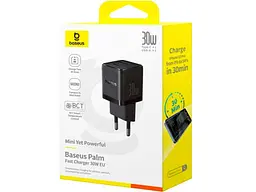 Мережевий зарядний пристрій BASEUS Palm 30 W Black (P1011160A113-00) - мініатюра 6