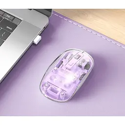 Комп'ютерна мишка XO M12 bluetooth wireless transparent mouse Фіолетова - мініатюра 4