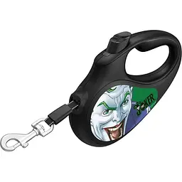 Повідець-рулетка для собак Waudog R-leash Джокер Зелений, світловідбиваючий, S, до 15 кг, 5 м, чорний - мініатюра 2